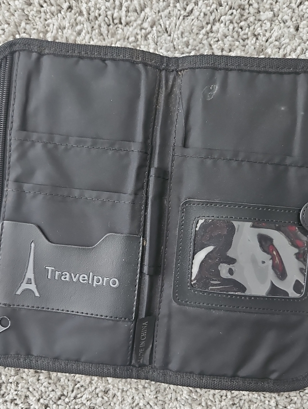 Travelpro Black Toiletry & Travel Organizer Pouch.a Few Stains But Can Wash Off